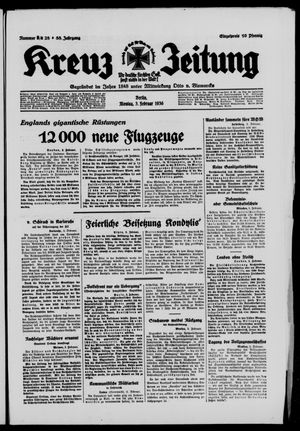 Kreuz-Zeitung vom 03.02.1936