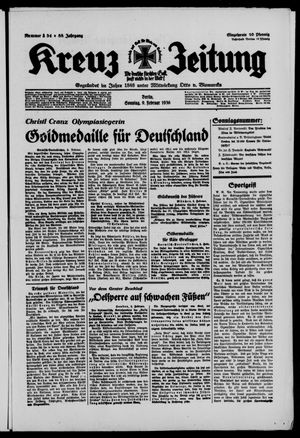 Kreuz-Zeitung vom 09.02.1936