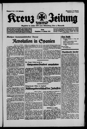 Kreuz-Zeitung vom 22.02.1936