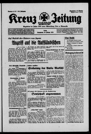 Kreuz-Zeitung vom 29.02.1936