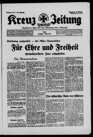 Kreuz-Zeitung vom 08.03.1936