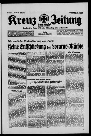 Kreuz-Zeitung vom 11.03.1936