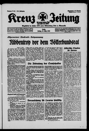 Kreuz-Zeitung vom 20.03.1936