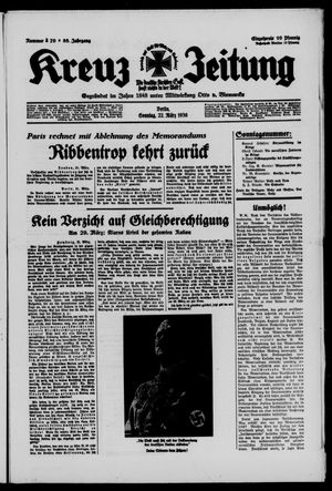 Kreuz-Zeitung on Mar 22, 1936