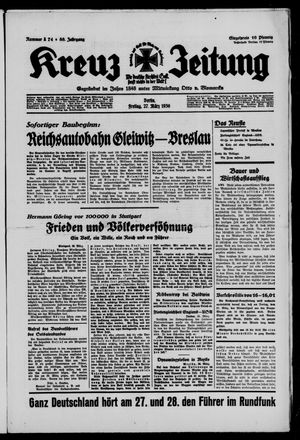 Kreuz-Zeitung vom 27.03.1936