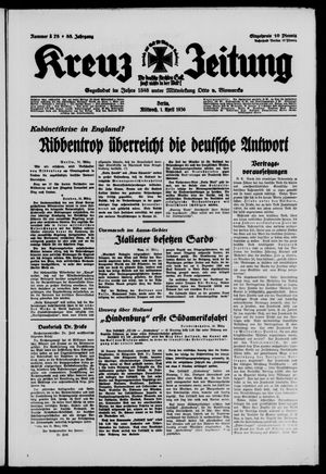 Kreuz-Zeitung vom 01.04.1936