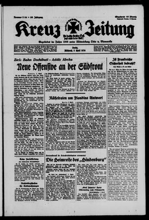 Kreuz-Zeitung vom 08.04.1936