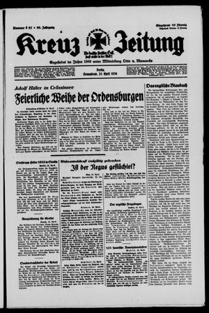 Kreuz-Zeitung vom 25.04.1936
