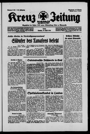 Kreuz-Zeitung on Apr 26, 1936