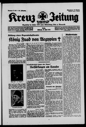 Kreuz-Zeitung vom 29.04.1936