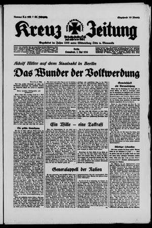 Kreuz-Zeitung vom 02.05.1936