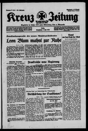 Kreuz-Zeitung vom 06.06.1936