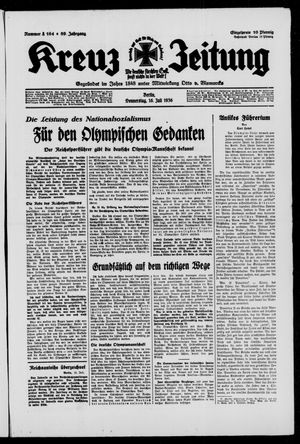 Kreuz-Zeitung vom 16.07.1936