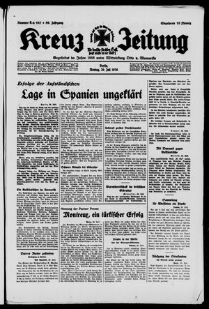 Kreuz-Zeitung vom 20.07.1936