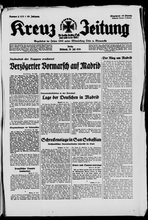 Kreuz-Zeitung vom 29.07.1936