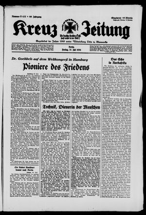 Kreuz-Zeitung vom 31.07.1936