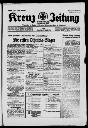 Kreuz-Zeitung vom 01.08.1936