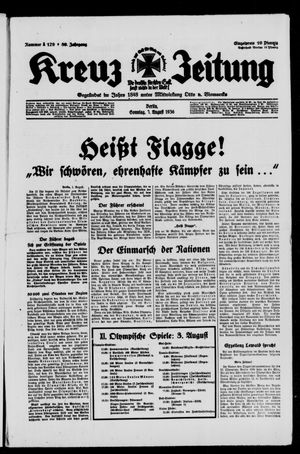 Kreuz-Zeitung vom 02.08.1936