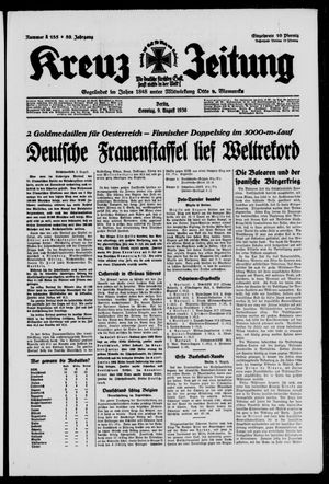 Kreuz-Zeitung vom 09.08.1936