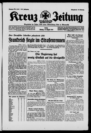 Kreuz-Zeitung vom 10.08.1936