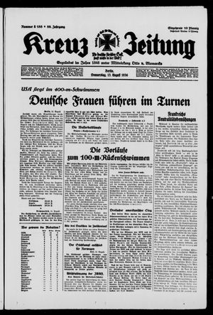 Kreuz-Zeitung vom 13.08.1936
