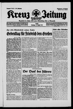 Kreuz-Zeitung vom 18.08.1936
