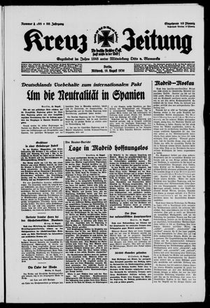 Kreuz-Zeitung vom 19.08.1936