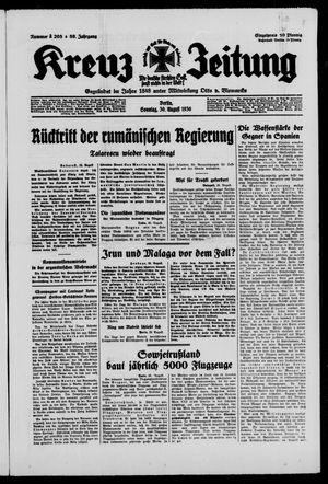 Kreuz-Zeitung on Aug 30, 1936