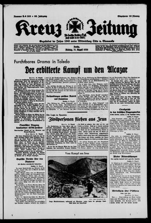 Kreuz-Zeitung on Aug 31, 1936