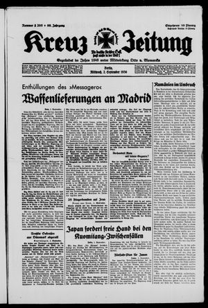 Kreuz-Zeitung vom 02.09.1936