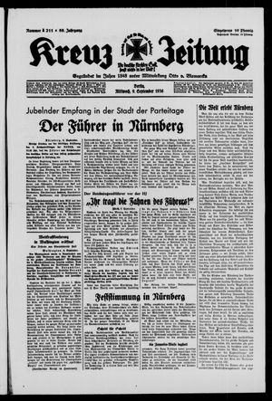 Kreuz-Zeitung vom 09.09.1936