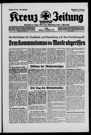 Kreuz-Zeitung vom 11.09.1936