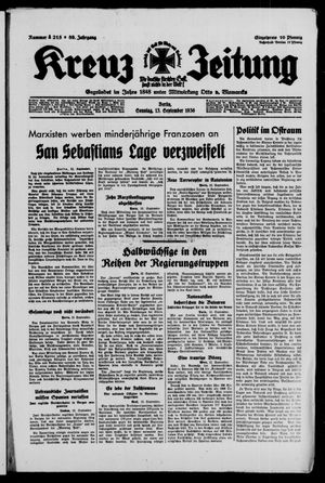 Kreuz-Zeitung vom 13.09.1936