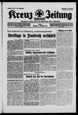 Kreuz-Zeitung vom 16.09.1936