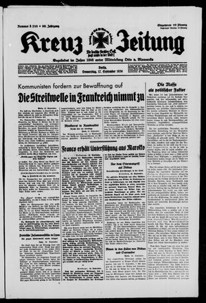 Kreuz-Zeitung vom 17.09.1936