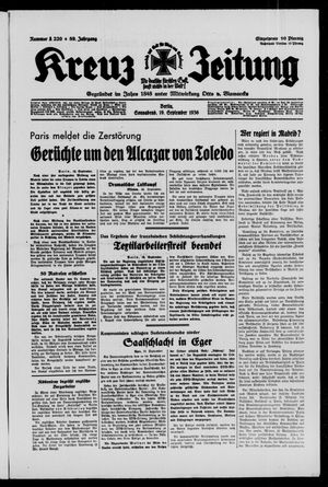Kreuz-Zeitung vom 19.09.1936