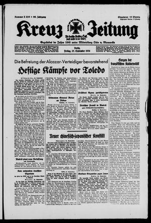 Kreuz-Zeitung vom 25.09.1936
