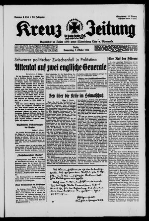 Kreuz-Zeitung vom 08.10.1936