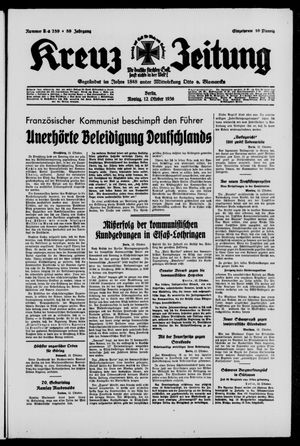 Kreuz-Zeitung vom 12.10.1936