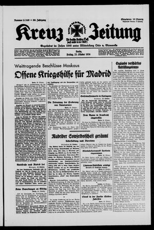 Kreuz-Zeitung vom 23.10.1936