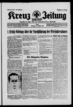 Kreuz-Zeitung vom 24.10.1936
