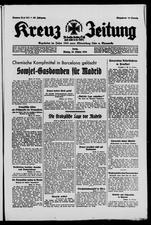 Kreuz-Zeitung vom 26.10.1936