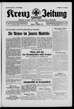 Kreuz-Zeitung vom 09.11.1936