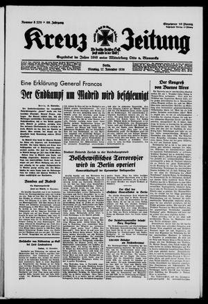 Kreuz-Zeitung vom 17.11.1936