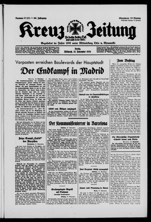 Kreuz-Zeitung vom 18.11.1936