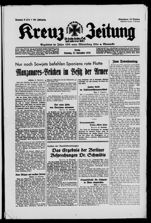 Kreuz-Zeitung vom 22.11.1936