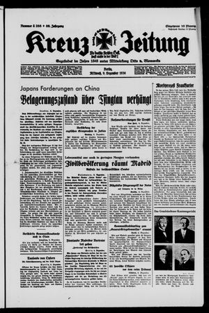 Kreuz-Zeitung vom 09.12.1936