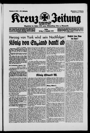 Kreuz-Zeitung vom 11.12.1936