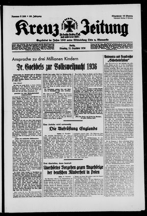 Kreuz-Zeitung on Dec 22, 1936