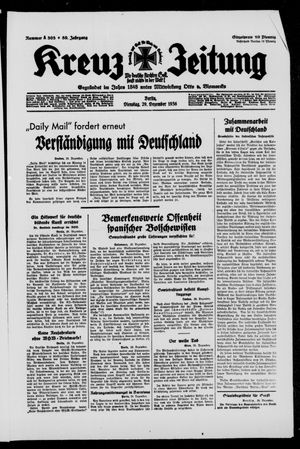 Kreuz-Zeitung on Dec 29, 1936